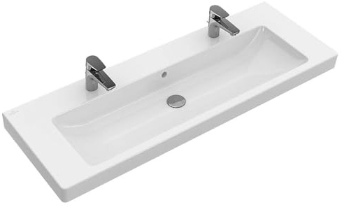 Villeroy & Boch Subway 2.0 Möbelwaschtisch 130x47 2 Hahnloch mit Überlauf weiß
