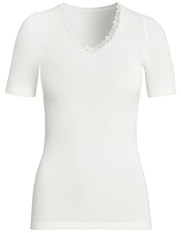 SUSA Thermo Oberteil Damen Angora Weiß, Kälteschutz mit angenehmem, Made in Germany, Thermounterwäsche Damen Oberteil kurzarm