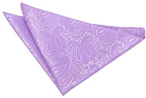 DQT Mens Paisley Floral Jacquard Pocket Square - Wedding, Business & Formal Suit Handkerchief - Lilac