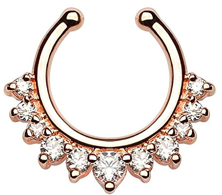 Autiga Nasenpiercing Nasenring Fake Piercing Septum Helix Kugeln Zirkonia Kristalle Strass