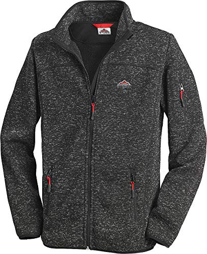 STUBAI Strickfleece-Jacke für Herren, Strickjacke mit Fleece Innenseite, Stehkragen & Reißverschluss, Outdoorjacke in mehreren Farben, Gr. M - 3XL