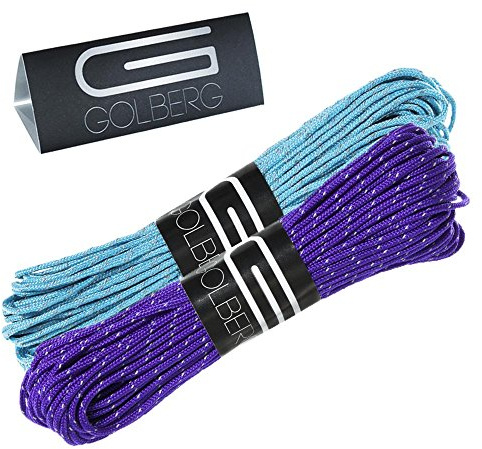 GOLBERG G 1,8 mm fluoreszierendes reflektierendes Paracord – 20 Meter – perfekt für Spannleinen, Zeltseil, Camping, Wandern – (reflektierende Säure, lila/neontürkis)