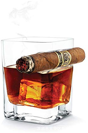 vasos whisky con el sostenedor del cigarro, Pasado de moda copa de brandy, 14 oz 320ml Copa de vino para los amantes del cigarro del cigarro, Regalos de vino