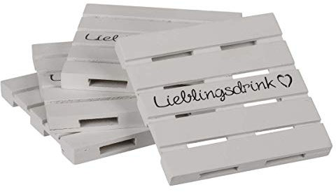 Out of the Blue Untersetzer Glasuntersetzer Tischdeko »Lieblingsdrink« ca. 10·10·1cm 4er Set im Palettenstyle