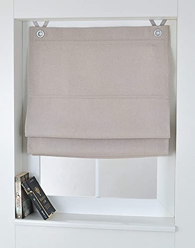 Raffrollo Ösenrollo Dimout Creme ca. 80 x 130 cm