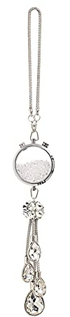 Auto Parfüm Anhänger, Asudaro Auto Ornamente Lufterfrischer Bling Rückspiegel Parfüm Anhänger Auto Duftspender Lufterfrischer Diamant Auto Lufterfrischer Parfüm Bling Autozubehör für Frauen,Weiß