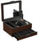 CASE ELEGANCE Uhrenbox mit 8 Fächern für Herren, Kirschholz-Walnuss-Finish, Uhrenvitrine, modulares Valet-Tablett, Apple Watch kompatibel mit Apple Watch-Ständer – Braun