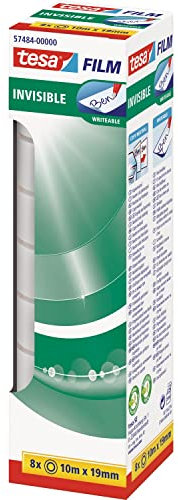 Tesa Klebefilm invisible unsichtbar - Packung á 8 Rollen 33 m x 19 mm