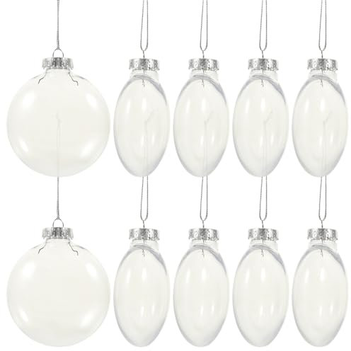 HOMSFOU Dekoration 10 Stück 3 15 80 Mm Flache Runde Durchsichtige Befüllbare Kugel Aus Kunststoff Transparente e Weihnachtskugeln Für Halloween Weihnachtsbaum DIY-Bastelarbeiten