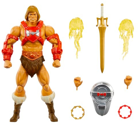 Masters of the Universe Masterverse New Eternia Thunder Punch He-man MOTU-actionfigur, rustning, svärd och handeffekter, 30 leder, utbytbara händer, HYC56