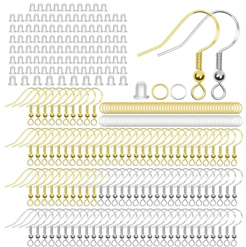 FCXQG 310 Pcs Ohrringe Basteln Selber Machen Set Hypoallergene Silber/Gold Ohrringe