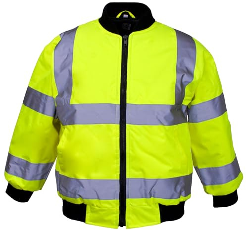 Fashion's island Bomberjacke für Kinder, hohe Sichtbarkeit, mit Reißverschluss, hohe Sichtbarkeit, langärmelig
