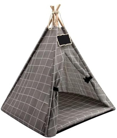 Tipi Zelt für Haustiere Haustier Zelt Haus Katze Bett Tragbare Hund Katze Tipi Tragbare Welpen Kätzchen Indoor Outdoor Zwinger for Haustier Katzen Zelt Kleine Tiere Bett (Color : Gray)