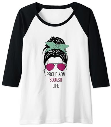 Damen Squash Mom Outfit Squash Design und Geschenk Muttertag Raglan