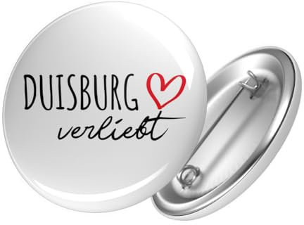 Huuraa Button Duisburg verliebt Geschenk Größe 25mm Duisburg Geschenkidee
