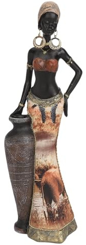 Tissting Scultura Decorativa Moderna Donna, Statuetta Donna Decorativa Africana, Statue Africane Vintage per Decorazione Domestica, Tribale Signora Pezzo D'Arte da Collezione Decorativo Retrò (#2)
