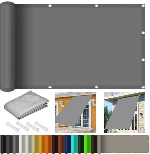 Sonnensegel Nach Maß mit ösen 2.5 x 4.8 m, Wasserdicht 98% UV Schutz Sonnensegel Nach Maß mit öSen inkl Befestigungsseile für Garten Terrasse, Hellgrau