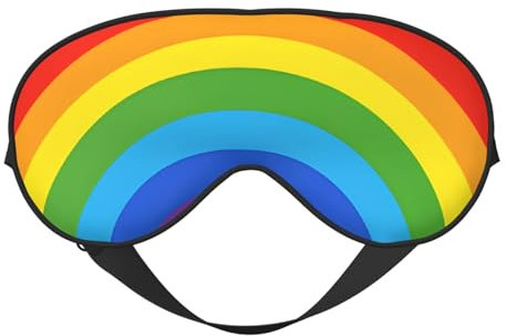 Mlmnbvc Schlafmaske für Damen und Herren, wiederverwendbar, weich, verdunkelnd, Augenmasken, Abdeckungen für besseren Schlaf, Reisen, Camping, Roadtrip, Geschenke für Sie und Ihn – Regenbogen-Druck