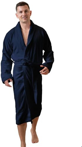 SIEGENTHAL® Herren Bademantel Frottee Velour 100% Baumwolle mit Schalkragen Weich M bis XXL – Kuscheliger Bademantel für Männer, Sanft, Komfortabel, Waschbar, Weich