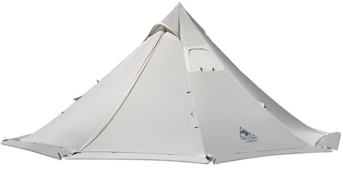 OneTigris Smokey HUT Hot Tent with Stove Jack, Ultralight 4 Season Tipi Tent with Snow Skirt & Detachable Floor for Camping, Hiking, Bushcraft, Backpacking