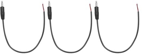 sourcing map 3pcs 3.5mm Male Jack to Bare Wire Open End Replacement TRS 2 Pole Stereo 1/8 Mono Audio Cable Plug Jack for Earphone Headphone Cable Repair, 0.25m