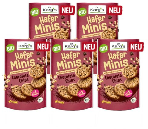 Dr. Kargs Bio Hafer Minis Chocolate Chips süßer Snack 85g 5er Pack