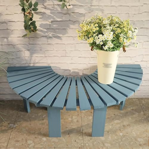 MAYFABD Outdoor Garten Massivholz Runde Baumbank Parksitz Fächerförmige Bank Runde Gartenbaumbänke Aus Korrosionsbeständigem Holz Umgebende Baumstühle Wetterbeständige,C,120x40x42cm