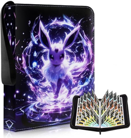 SupaWeiss 50 Page Trading Card Binder,Card Binder 9 pocket,Trading Card Albums for Hold 900 Cards,PU Leather Card Folder with Zipper,Waterproof Card Book Holder for Cards Collection