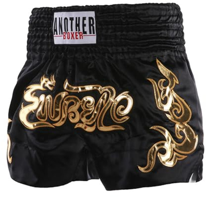 LiiYii Barn pojke thailändska boxningsshorts MMA pojke flickor Muay Thai 5–16 år, svart, 8-12 ans