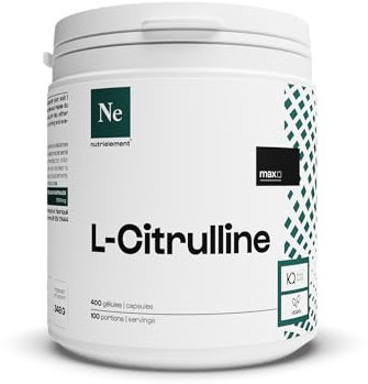 L-Citrulline 100% Pure - 400 Gélules| Qualité brevetée BioKyowa • Pour l'anabolisme et la congestion musculaire • Acide Aminé Vegan • Sans malates ni OGM |Nutrielement by Nutrimuscle
