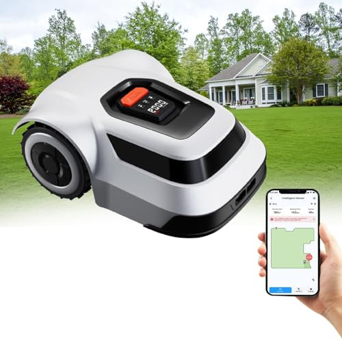 Tosaerba robotico intelligente, controllo tramite app WiFi e Bluetooth, per un'area di 1000 m², capacità di pendenza del 45%, mappatura automatica, ricaricabile, impermeabile, per prato e campo da