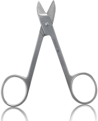 Nail Scissors for Men and Women | Curved Blades Cuticle Toenail for Precise Manicure, Pedicure, Eyebrow, Eyelash, Nose, Beard, Mustache & Hair Trimming,Grooming Shears (Toenail Scissors - Chrome)