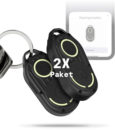 Rolling Square AirNotch Pro - Porte Clef Bluetooth Tag Compatible avec Apple Find My, Tracker Porte Clé Étanche avec Piles Remplaçables et Son Fort - Localisateur Portable Lumineux, Gadget High Tech