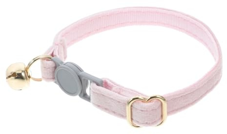 DECOMELODY Katzenhalsband Verstellbarer Namensschildkragen Halsband Mit Graviertem Katzennamen Individuelles Namensschildhalsband Haustier-namensschild-Halsband Stoff Rosa