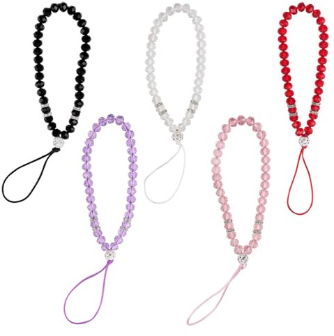XFSRG Cordino per Cellulare Elegante in Cristallo Laccio per Telefono Colorato con Perline Laccetto per Cellulare da Polso Accessorio Moda per Donna e Uomo