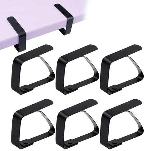 Hongoen Lot de 6 grandes pinces à nappe en acier inoxydable - Pinces à nappe d'extérieur - Pour l'extérieur, les pique-niques, les fêtes, les mariages
