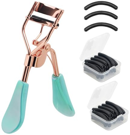 Wimpernzange für Augen mit Kapuze, Euramerika, asiatisch, Jpanese C-Curl, 2 Packungen Wimpernzange, Nachfüllpads, kompatibel mit Shiseido, Tweezerman, Shu Uemura, Kevyn Aucoin, e.l.f