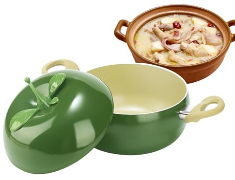 Pentola per salsa con coperchio, pentola a forma di frutta e verdura, cocotte di con coperchio, per piano cottura a induzione, latte, zuppa, spaghetti, friggere e cuocere a fuoco lento