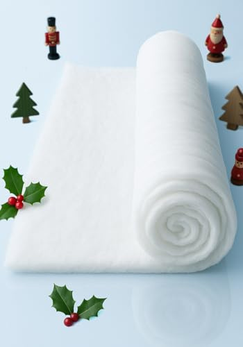 23FT x 3FT Snow Blanket Roll Artificial Snowy White Christmas Decoration Big Pack Fake Craft Soft Snow Fabric Sheet - Nativity Display, Winter Shop Window Scene, Santas Grotto, Xmas Table Runner Cover