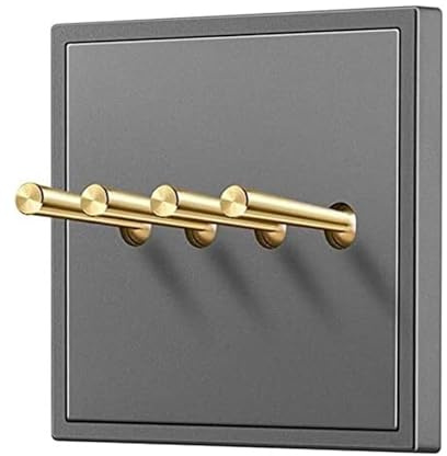 BPABDEITR Interruttore della luce da parete con leva a levetta a 2 vie 86 Pannello nascosto in ottone grigio