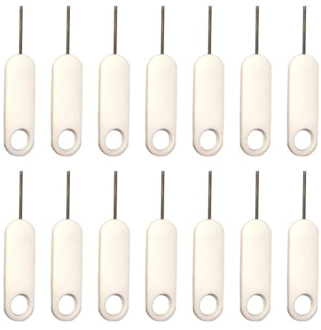 FESTFENDS 20 Piezas de Extractores de Tarjeta Sim para Móviles en Acero Inoxidable y Plástico Blanco, Fáciles de Transportar y Que Reducen Daños al Conector del Teléfono
