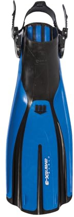 Mares Unisex Plana Avanti X3 Open Heel Swim Fins - Durable Wear-Resistant Flexible Flippers for Swimming, Scuba Diving, Freediving, Snorkeling - Blue, Small