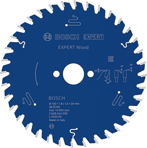 Bosch Accessories 2608644009 36T Expert Circular Saw Blade for Wood, Blue, 140 x 20 x 1.8 mm