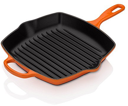 Le Creuset Sartén skillet cuadrada grill de hierro fundido, 26 cm, Volcanico, 20183260900422