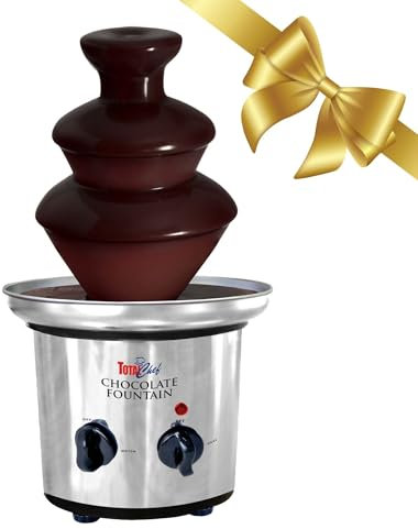 Total Chef Chocolate Fountain 3 Tier Electric Machine Large Fondue Sets with 1.5lbs 680g Capacity Adjustable Temperature Hot Cooking Melting Pot Base Ideal for Kids Birthday Party Buffet Bar Station