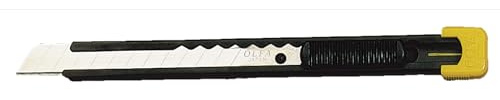 OLFA S - Cúter compacto con bloqueo automático, mango metálico y cuchilla de 9 mm
