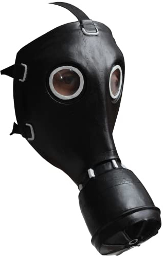 Ghoulish Productions - Masque à Gaz GP-5 (Noir), Ligne Masque à Gaz & Steampunk, Masque en Latex Résistant, Peint à la Main, Halloween, Défilé de Carnaval, Fête Costumée, Taille Unique Adulte.
