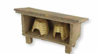 Unbekannt Krippenzubehör Bienenhaus mit 2 Körben Länge 8cm Tiefe 4,5cm Höhe 7cm