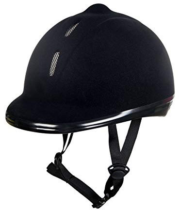 HKM Unisex New Flock Reithelm, Schwarz, M=53-57cm EU