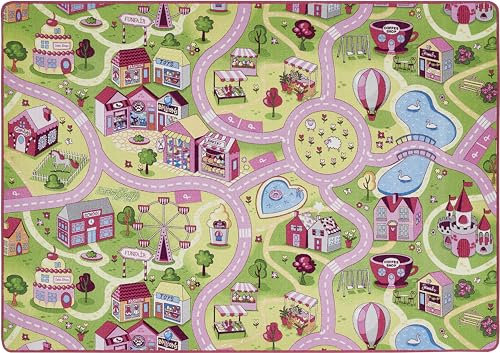 andiamo Straßenteppich/Spielteppich Sugar Town, Pink, Rosa, GUT/Prodis geprüft, weich, Größe:140 x 200 cm, 293320